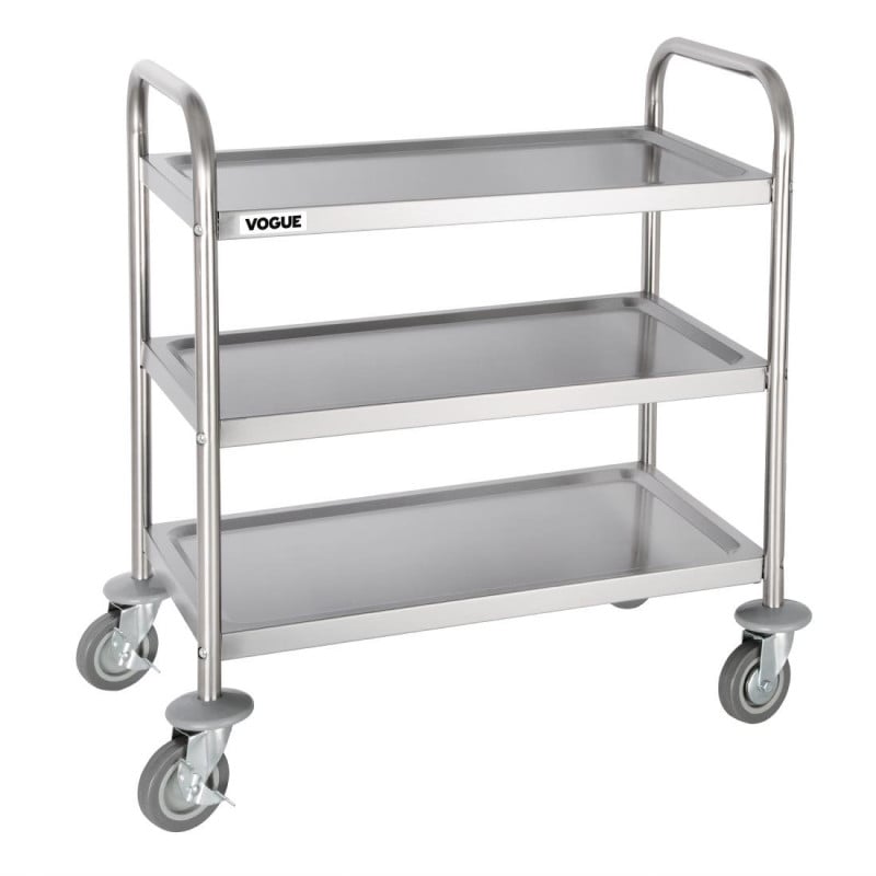 Chariot De Débarrassage en Inox - 3 Niveaux - L 710 X P 405mm - 128Kg - Vogue Chariot De Débarrassage en Inox - 3 Niveaux - L 710 X P 405mm - 128Kg - Vogue