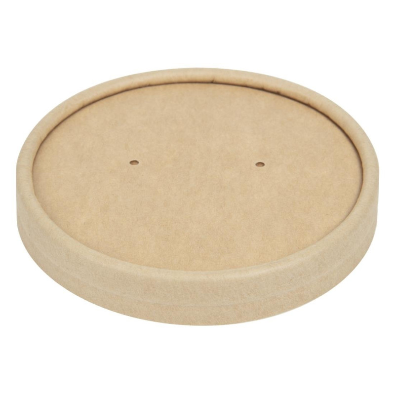 Lids for Microwavable Recyclable Kraft Soup Bowls 225ml and 350ml - Pack of 500 - Colpac Lids for Microwavable Recyclable Kraft Soup Bowls 225ml and 350ml - Pack of 500 - Colpac