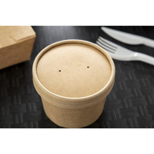 Deckel für mikrowellengeeignete, recycelbare Kraft-Suppenschalen 225ml und 350ml - Packung mit 500 - Colpac