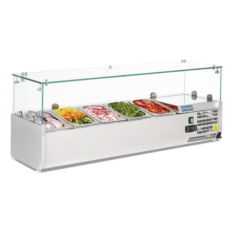 Vitrine À Ingrédients Réfrigérée Série G - 5 x GN 1/4 - Polar - Fourniresto Vitrine À Ingrédients Réfrigérée Série G - 5 x GN 1/4 - Polar - Fourniresto