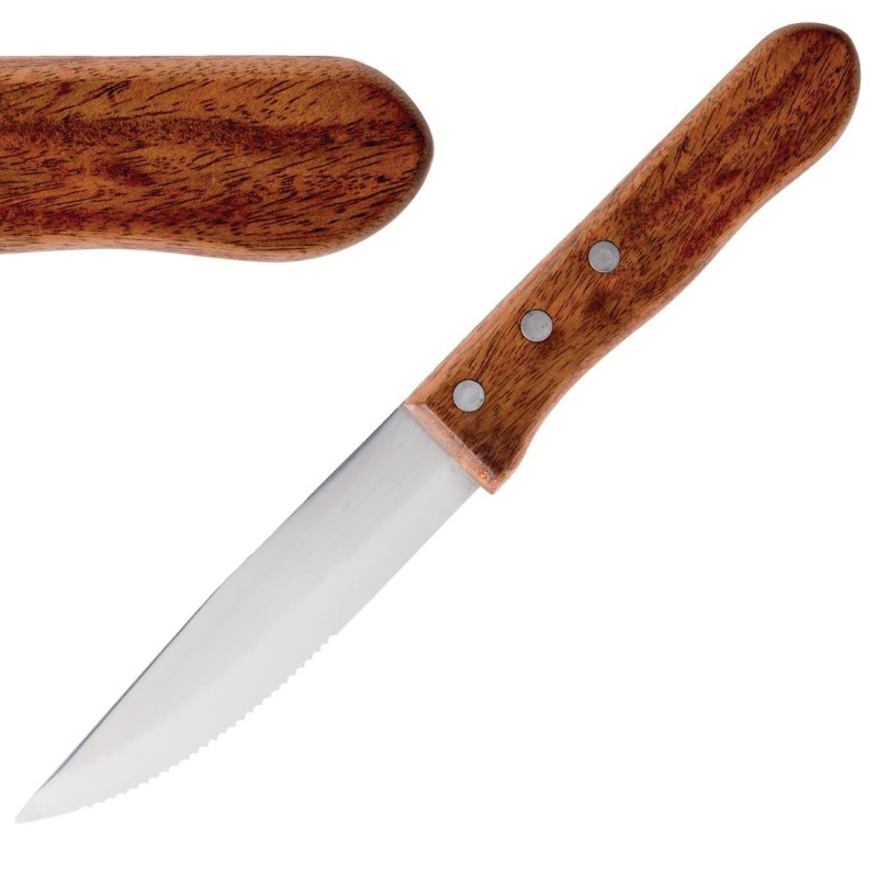 Steakmesser Jumbo mit Rosenholzgriff - 12er-Pack - Olympia Steakmesser Jumbo mit Rosenholzgriff - 12er-Pack - Olympia