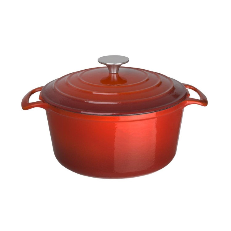 Großer Runder Roter Schmortopf - 4L - Vogue Großer Runder Roter Schmortopf - 4L - Vogue