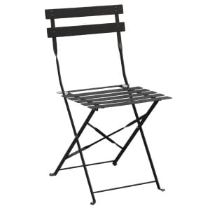 Stahl-Terrassenstühle - Schwarz - 2er-Set - Bolero - Fourniresto