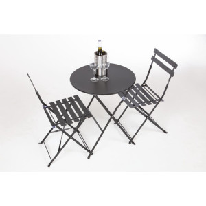 Stahl-Terrassenstühle - Schwarz - 2er-Set - Bolero - Fourniresto