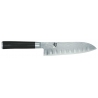 Santoku Messer mit Damaszener Kullenschliffklinge Shun 18 cm - Japanische Messer KAI