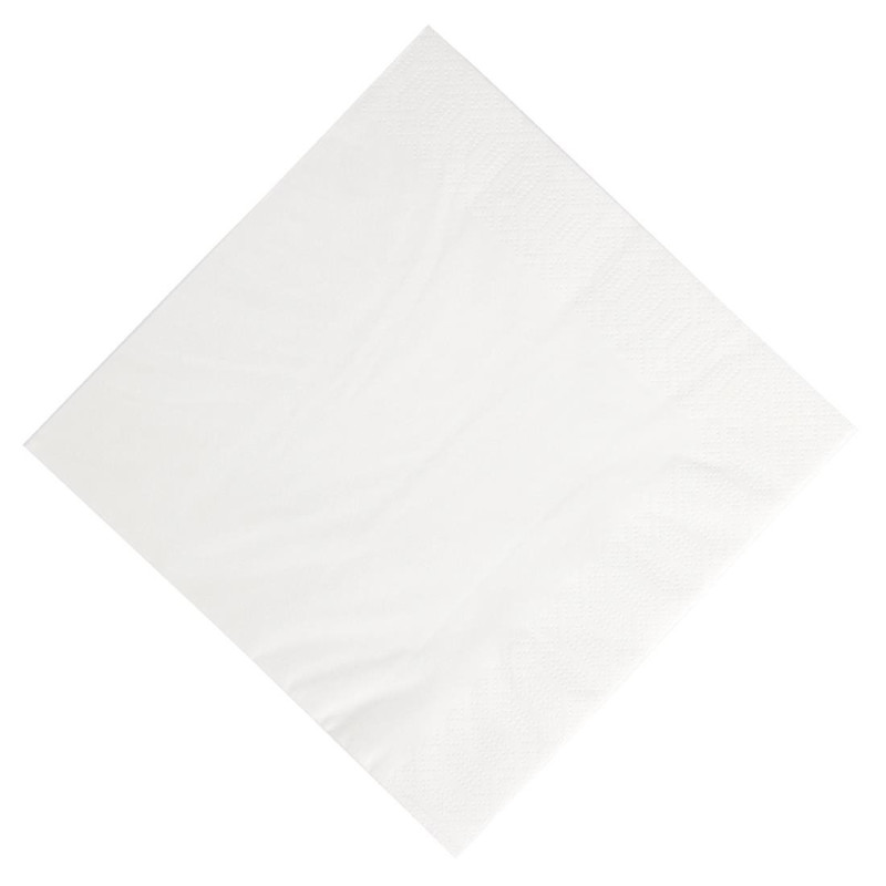 Serviettes Déjeuner Ouate Blanches Compostables - 3 Plis - 400 x 400 - Lot de 1000 - FourniResto Serviettes Déjeuner Ouate Blanches Compostables - 3 Plis - 400 x 400 - Lot de 1000 - FourniResto