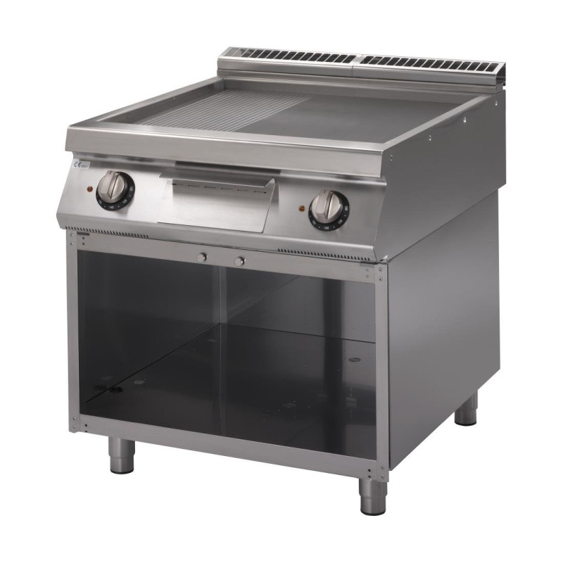 Electric griddle 700 with half smooth half grooved plate - Gastro M - Fourniresto Electric griddle 700 with half smooth half grooved plate - Gastro M - Fourniresto