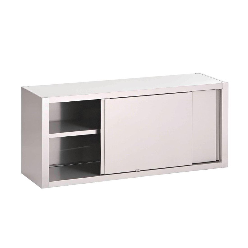 Wall-mounted Stainless Steel Cabinet with Sliding Doors - L 1500 x 400mm - Gastro M Wall-mounted Stainless Steel Cabinet with Sliding Doors - L 1500 x 400mm - Gastro M