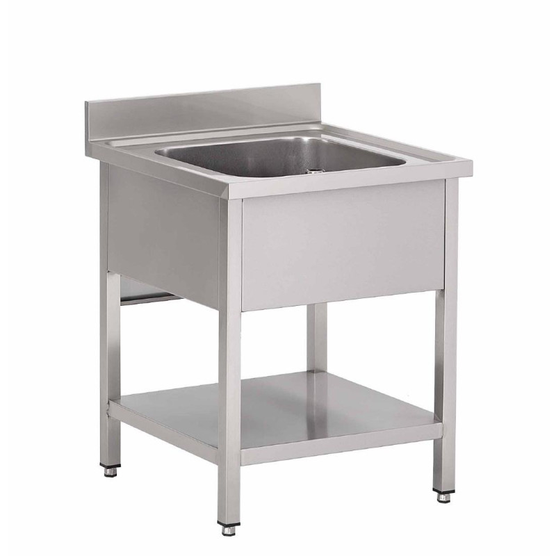 Plonge en Inox Avec Étagère Basse 1 Bac-L 700 x P 700mm - Gastro M Plonge en Inox Avec Étagère Basse 1 Bac-L 700 x P 700mm - Gastro M