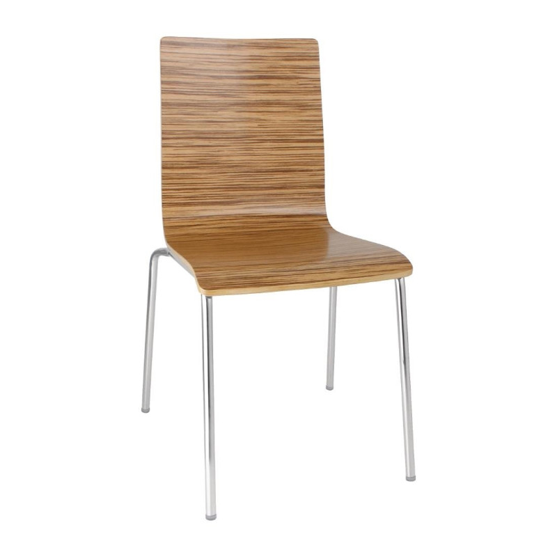Square zebrawood back chair - Set of 4 - Bolero - Fourniresto Square zebrawood back chair - Set of 4 - Bolero - Fourniresto