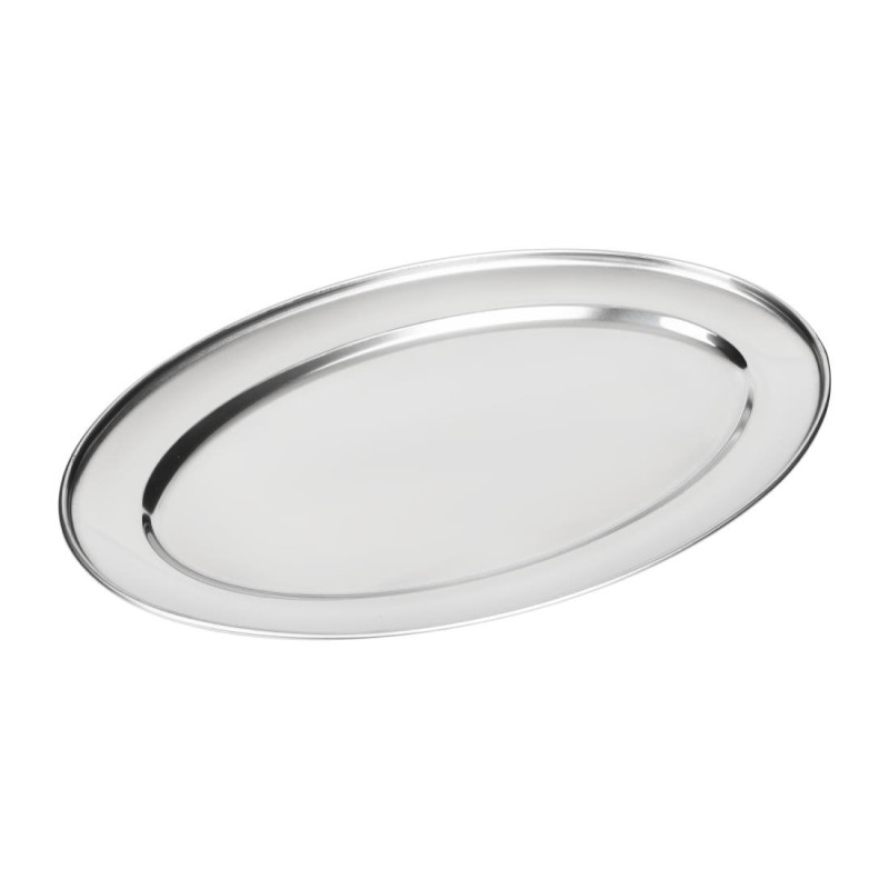 Plat de service ovale inox - 407mm - Olympia - Fourniresto Plat de service ovale inox - 407mm - Olympia - Fourniresto