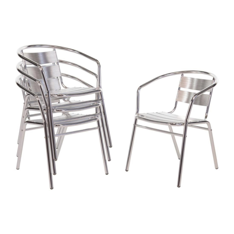 Stapelbare Aluminiumstühle - 4er-Set - Bolero - Fourniresto Stapelbare Aluminiumstühle - 4er-Set - Bolero - Fourniresto