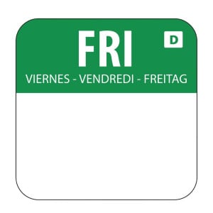 Lösliche Etiketten für Lebensmittel "Freitag" - Schachtel mit 1000 - Vogue