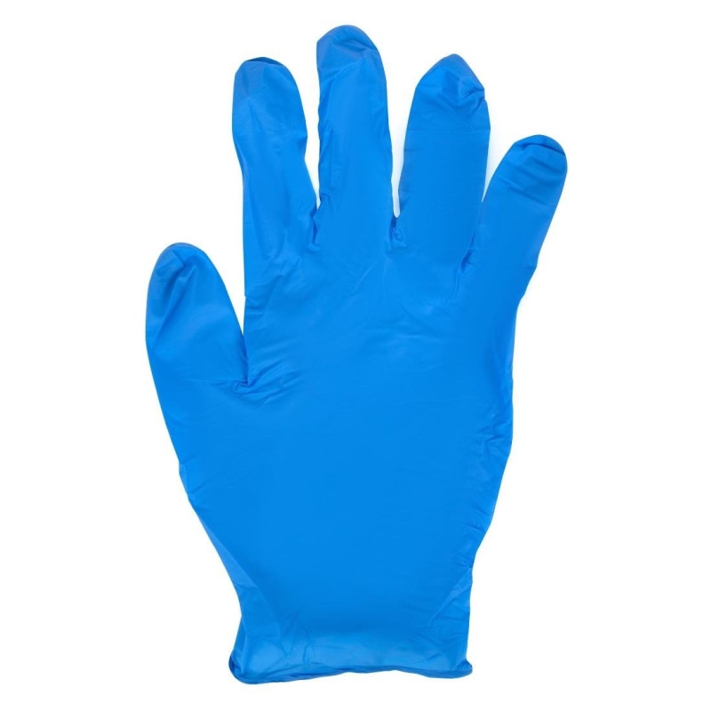 Nicht gepuderte blaue Nitrilhandschuhe - Größe L - Packung mit 100 - FourniResto Nicht gepuderte blaue Nitrilhandschuhe - Größe L - Packung mit 100 - FourniResto