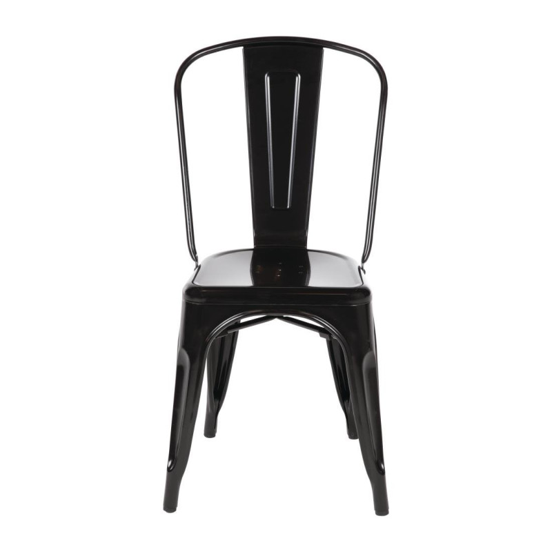Stapelbare Bistrostühle aus Stahl - Schwarz - 4er-Set - Bolero Stapelbare Bistrostühle aus Stahl - Schwarz - 4er-Set - Bolero