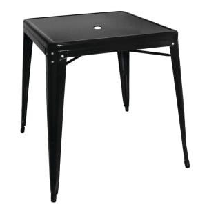 Quadratischer Bistro-Tisch aus schwarzem Stahl – L 668 x T 668 mm - Bolero