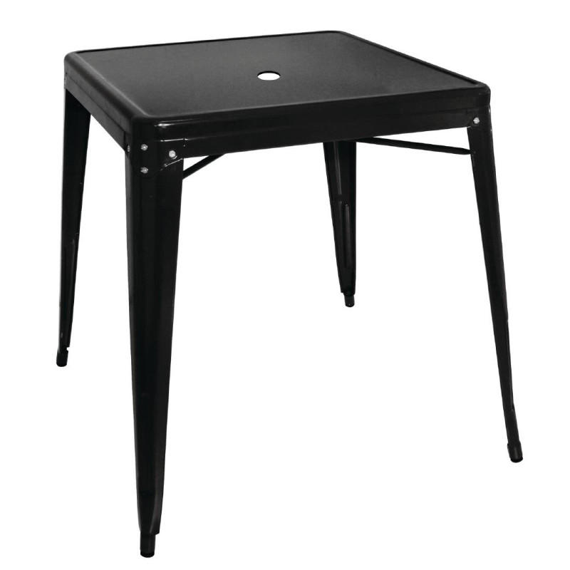 Square Black Steel Bistro Table - W 668 x D 668 mm - Bolero Square Black Steel Bistro Table - W 668 x D 668 mm - Bolero