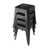 Black Steel Low Stools - Set of 4 - Bolero