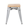 Niedrige Bistrohocker aus Stahl mit Holzsitz - 4er-Set - Bolero