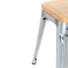 Niedrige Bistrohocker aus Stahl mit Holzsitz - 4er-Set - Bolero