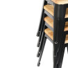 Niedrige Bistrohocker aus schwarzem Stahl mit Holzsitz - 4er-Set - Bolero