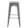 Hocker aus galvanisiertem Stahl in Metallic-Grau - 4er-Set - Bolero