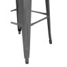 Hocker aus galvanisiertem Stahl in Metallic-Grau - 4er-Set - Bolero