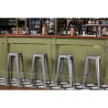 Hocker aus galvanisiertem Stahl in Metallic-Grau - 4er-Set - Bolero
