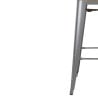 Hohe Hocker mit Rückenlehne und Sitz aus Holz - Metallisches Grau - 4er-Set - Bolero