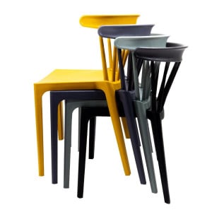 Anthrazit Polypropylen Stühle - 4er Set: Elegantes Design und dauerhafter Komfort