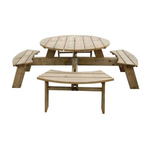 Runder Holztisch für Picknick 2000mm Rowlinson: Robust & Elegant