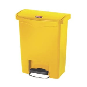 Gelber Mülleimer 30L Rubbermaid - Ultra widerstandsfähiges Frontpedal