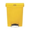 Gelber Mülleimer 30L Rubbermaid - Ultra widerstandsfähiges Frontpedal