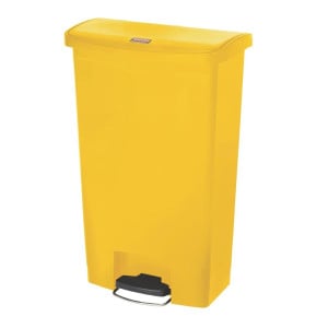 Großer gelber Frontpedal-Mülleimer 68 L Rubbermaid: Einwandfreie Hygiene und professionelle Praktikabilität