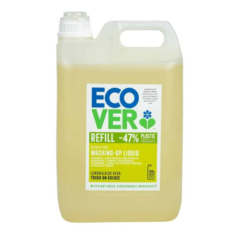 Flüssiges Konzentrat Zitronen-Aloe Vera 5L Ecover: Reinigt und pflegt Ihr Geschirr. Flüssiges Konzentrat Zitronen-Aloe Vera 5L Ecover: Reinigt und pflegt Ihr Geschirr.