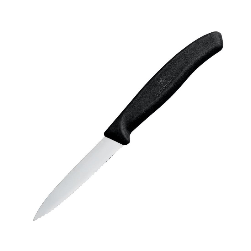 Serrated Pointed Paring Knife Victorinox 8 cm: Precise cutting and easy penetration. Serrated Pointed Paring Knife Victorinox 8 cm: Precise cutting and easy penetration.