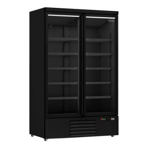 Positive Refrigerated Display Case 2 Doors Black – 1000 L - CombiSteel