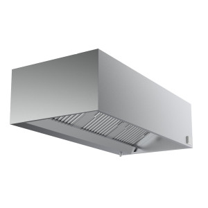 Vollständige Kubische Wandhaube - 2400 mm - Mit Motor, LED und Drehzahlregler - CombiSteel
