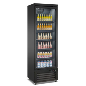 Schwarzer Getränkekühlschrank mit 2 Glastüren - 450 L - CombiSteel