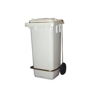 White Pedal Bin - 240 L