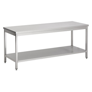 Edelstahltisch mit Regal - L 1200 x T 700 mm - CombiSteel
