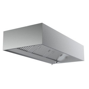 Kubische Dunstabzugshaube mit LED - Tiefe 950 - 1200 mm - CombiSteel