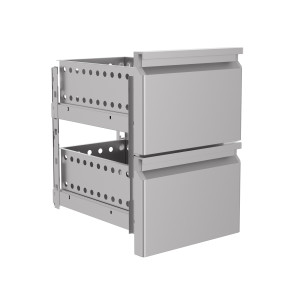 Block 2 Schubladen - T 600 mm - CombiSteel