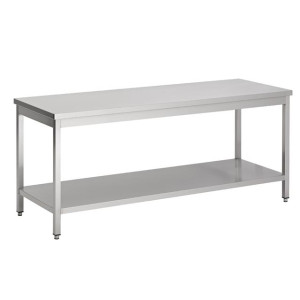 Edelstahltisch mit Regal - L 800 x T 600 mm - CombiSteel