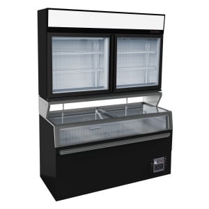 Wandvitrine und Supermarkt-Sideboard - 948 L - CombiSteel