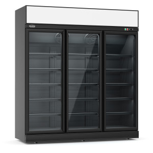 Vitrine Réfrigérée Négative Noire - 3 Portes Vitrées - 1480 L - CombiSteel
