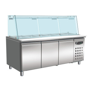 Saladette mit 3 Türen - 5 GN 1/1 Behälter - 456 L - CombiSteel