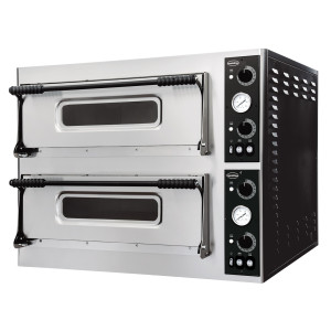 Pizzaofen mit 2 Kammern - 2 x 6 Pizzen - 400 V - CombiSteel