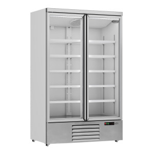 Positive Edelstahl-Kühlschrank - 2 Glastüren - 1000 L - CombiSteel