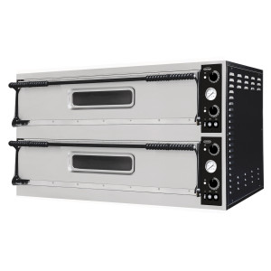 Pizzaofen mit 2 Kammern - 2 x 3 Pizzen - 400 V - CombiSteel